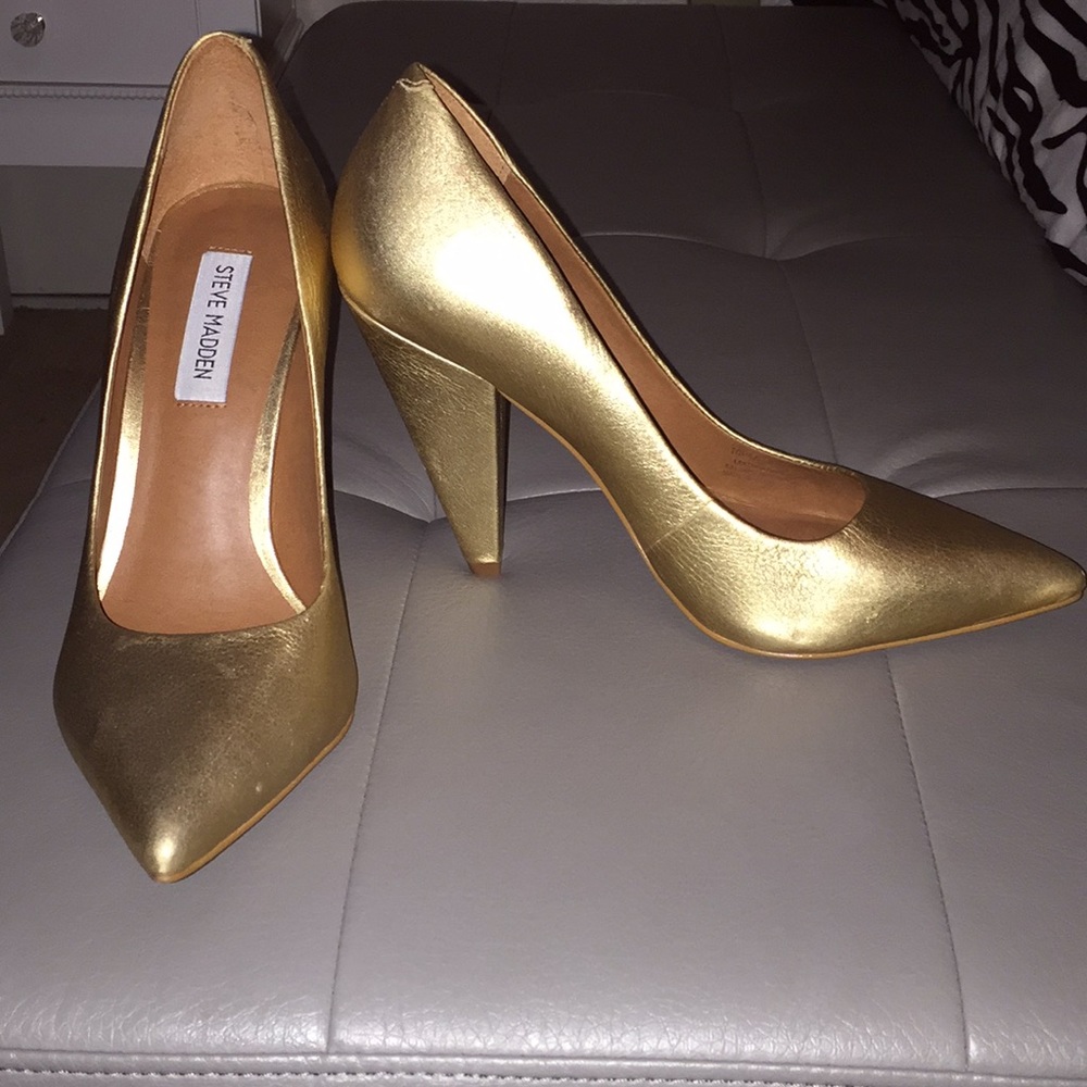 Steve Madden Gold Metallic Stilettos